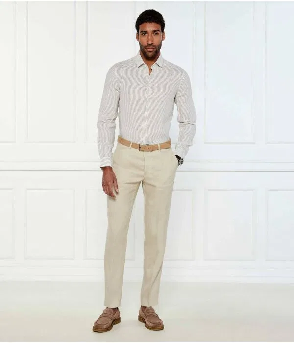 Мужская рубашка из льна Slim Fit Calvin Klein, Cachi — фото 2