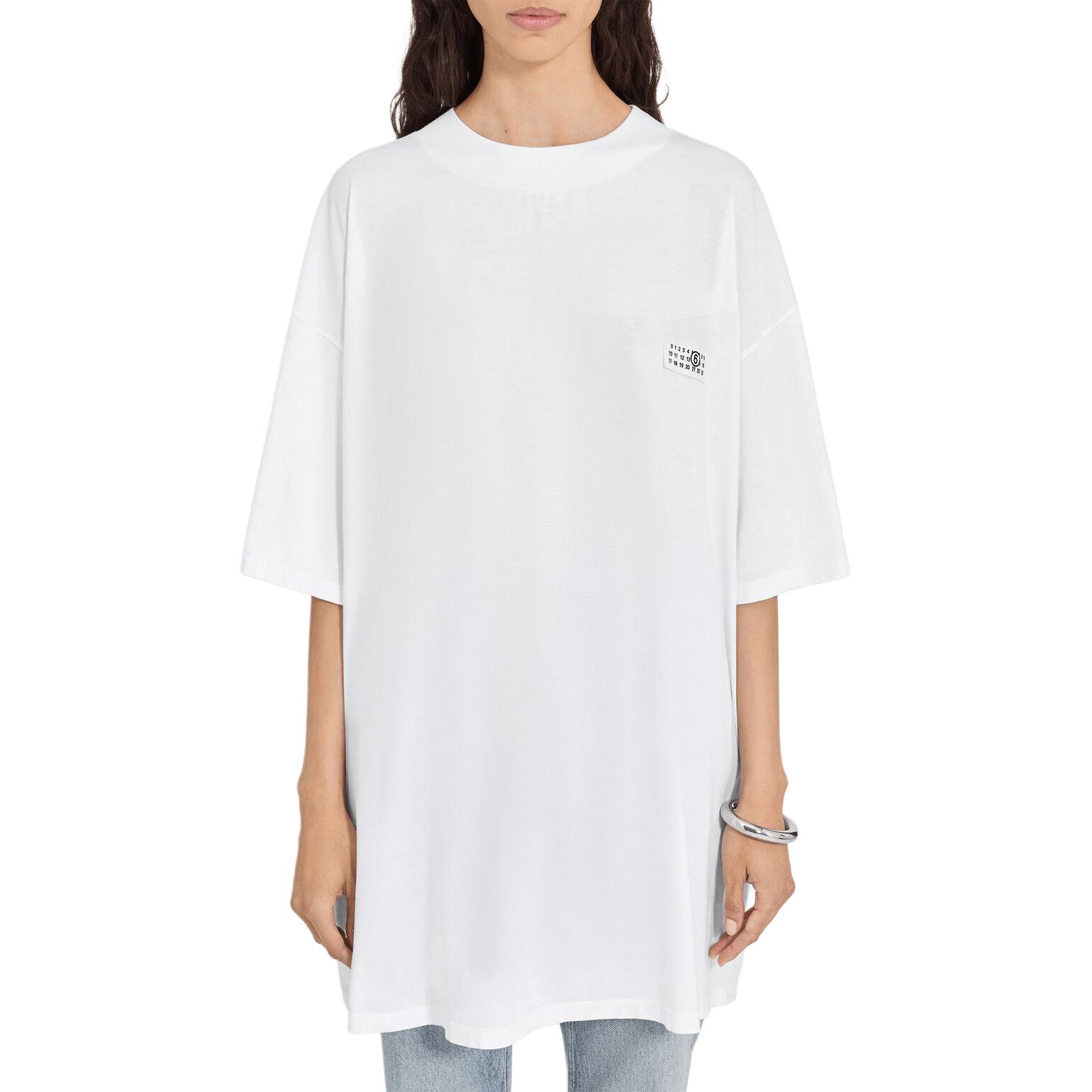 

Футболка из хлопка с нашивкой-логотипом MM6 Maison Margiela, белый