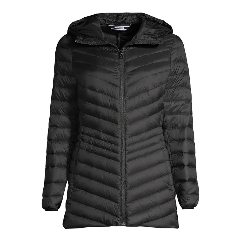 

Куртка длинная облегченная Lands End Packable, черный
