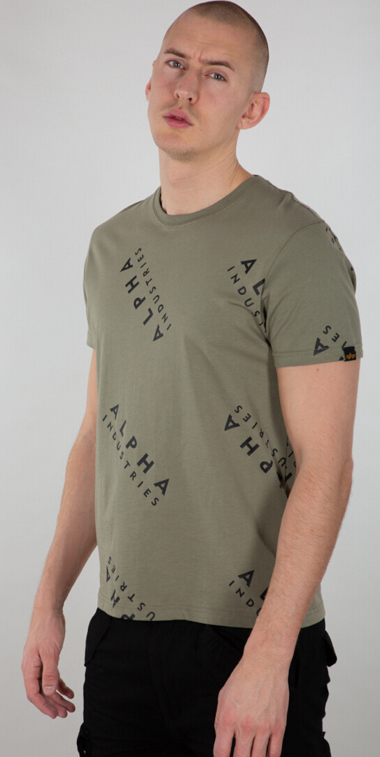 

Футболка Alpha Industries AOP, оливково-зелено-черная