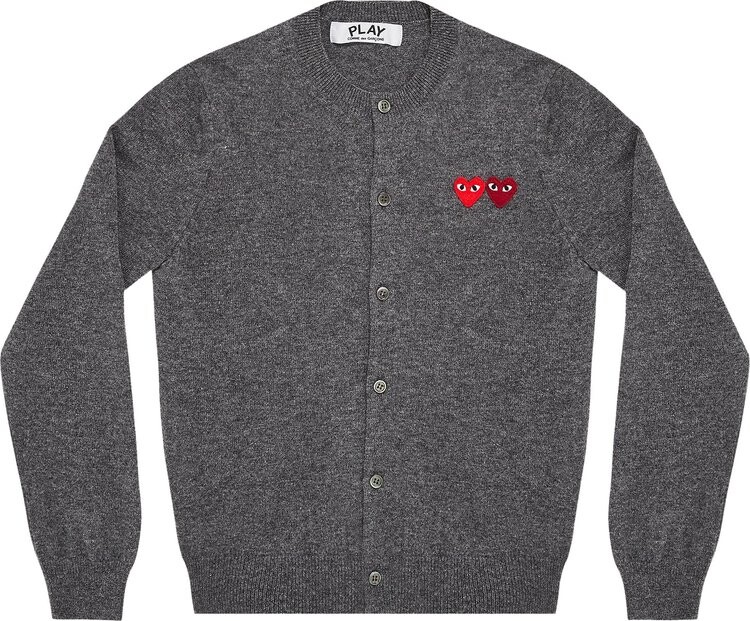 

Кардиган Comme des Garçons PLAY Wool Layered Double Heart Cardigan 'Grey', серый