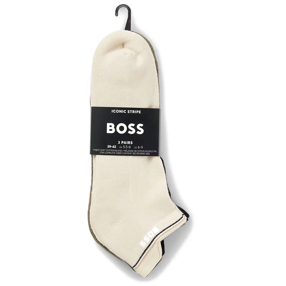 Мужские носки-невидимки с плотной подошвой, 3 пары BOSS, Multicolor — фото 3