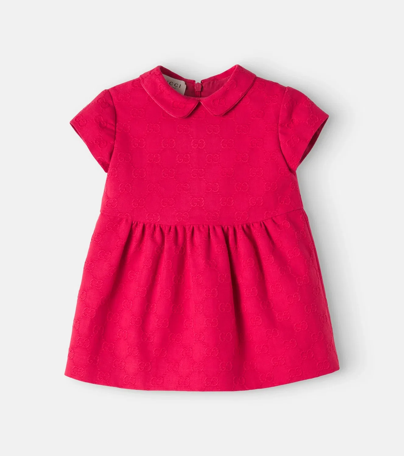 Нарядное платье с жаккардовым узором Gucci Kids, красный