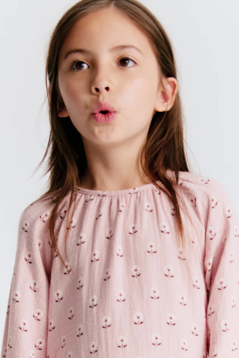 Платье из хлопчатобумажной ткани H&M, Helles Mattrosa/Geblümt — фото 2