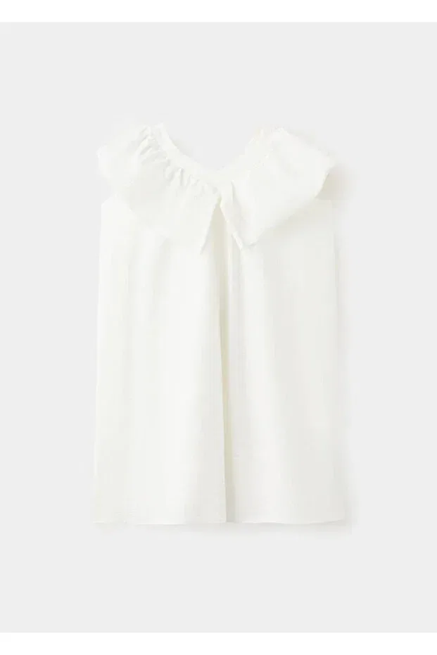 Детское платье для девочек хлопковое Mango Kids, Off White — фото 2