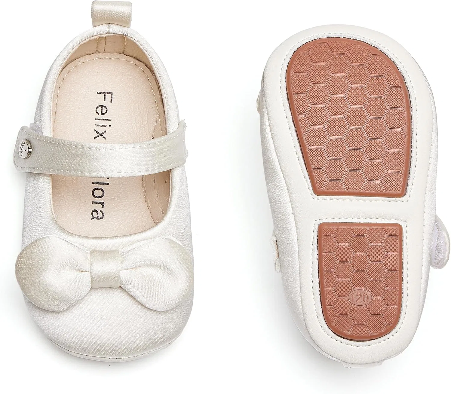 Детские балетки для девочек с мягкой подошвой Felix & Flora, Ivory White