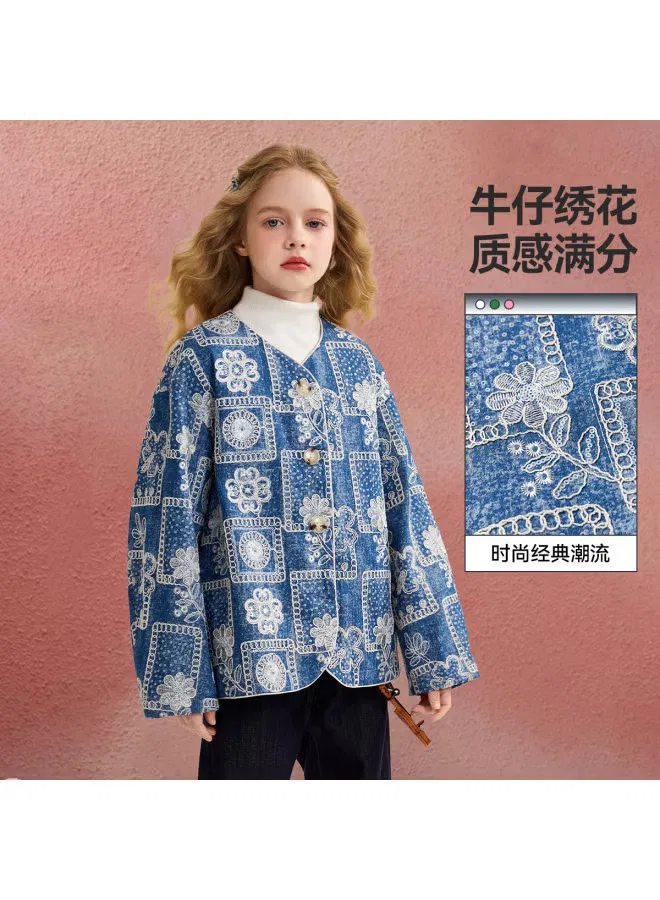 Джинсовая куртка с вышивкой с длинным рукавом Ask Junior — фото 3