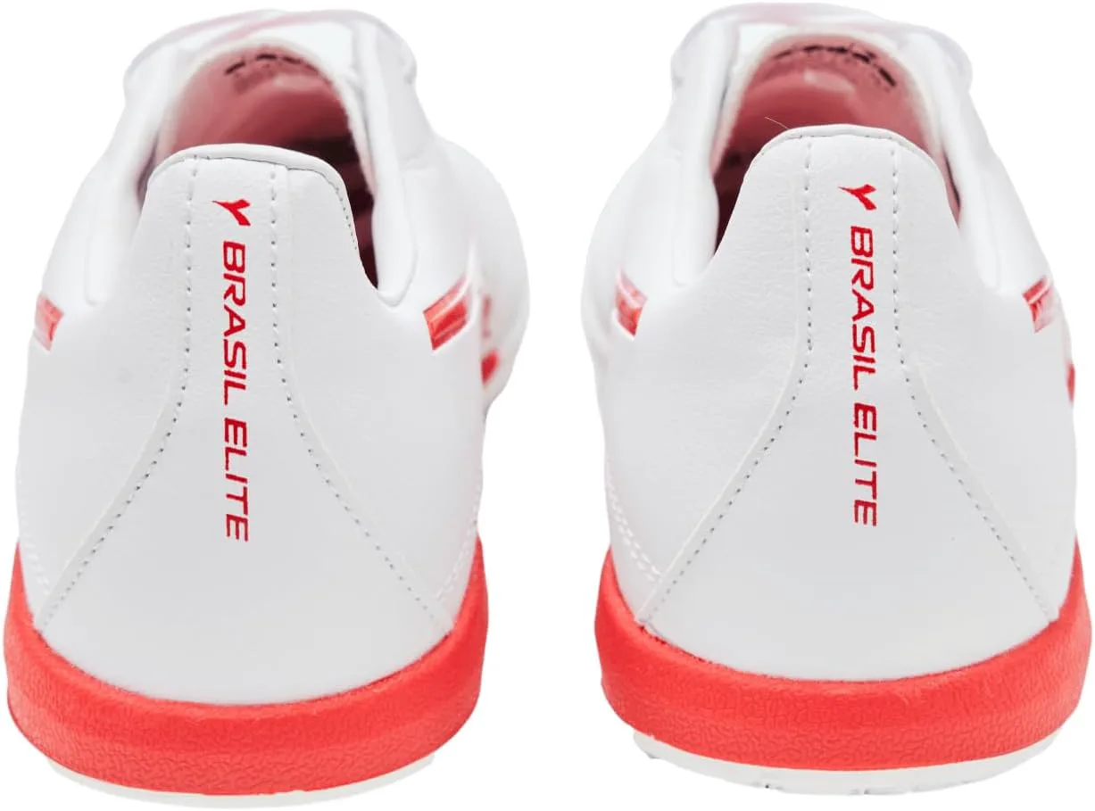 Футбольные бутсы Diadora Brasil Elite Turf - водоотталкивающий Suprellsoft, противоскользящая подкладка из ПУ на пятке, точки гибкости на стельке, высококачественное исполнение, белый/красный — фото 3