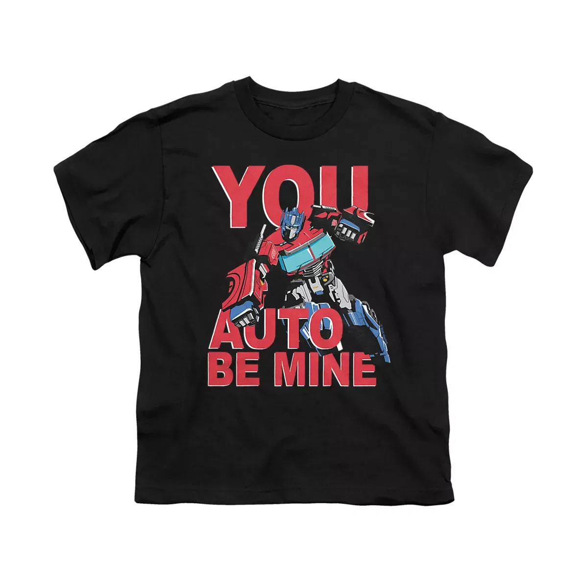 Детская футболка с принтом Transformers You Auto Be Mine, Черная