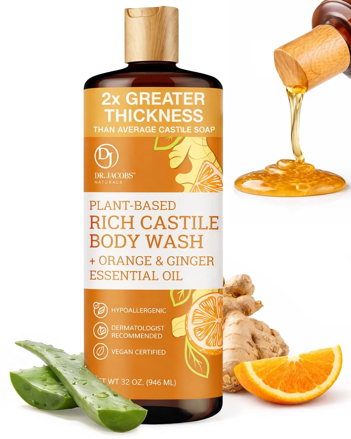 Гель для душа Кастильское мыло DR.JACOBS NATURALS, 900мл, Citrus