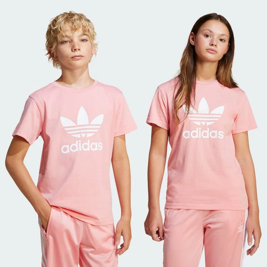 Футболка Adicolor Trefoil цвета Питайя Adidas Originals — фото 2