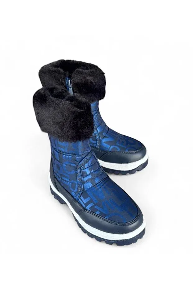 Детские снежные ботинки для мальчиков водоотталкивающие Akınalbella, Navy Blue — фото 3