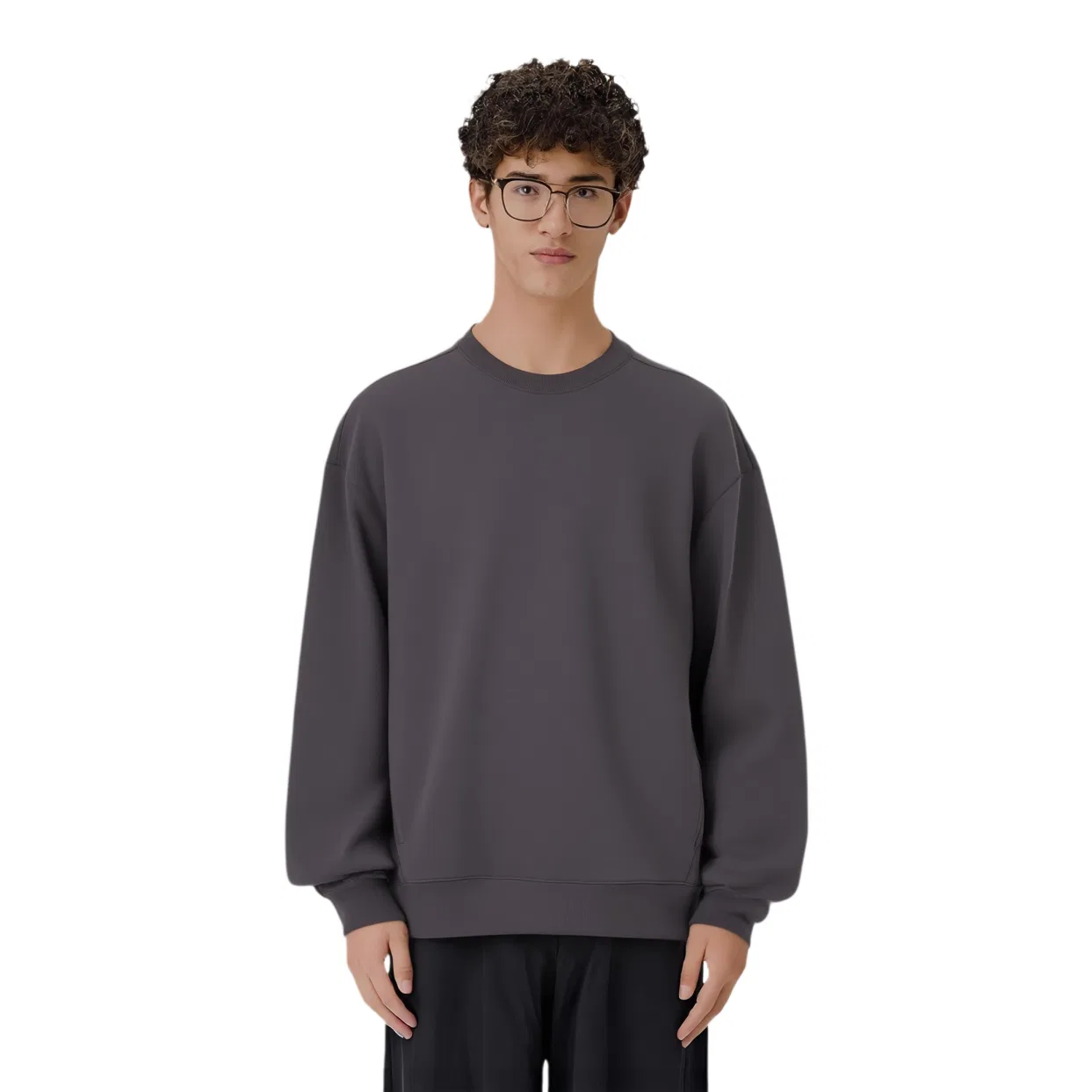 Мужской свитшот с круглым вырезом Purple ZARA, Purple — фото 4