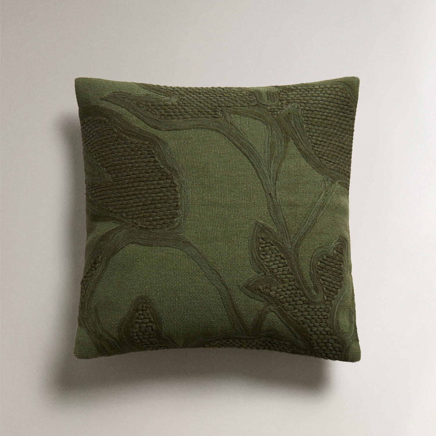 

Чехол для подушки Zara Home Leaf Print, 45х45 см, зеленый