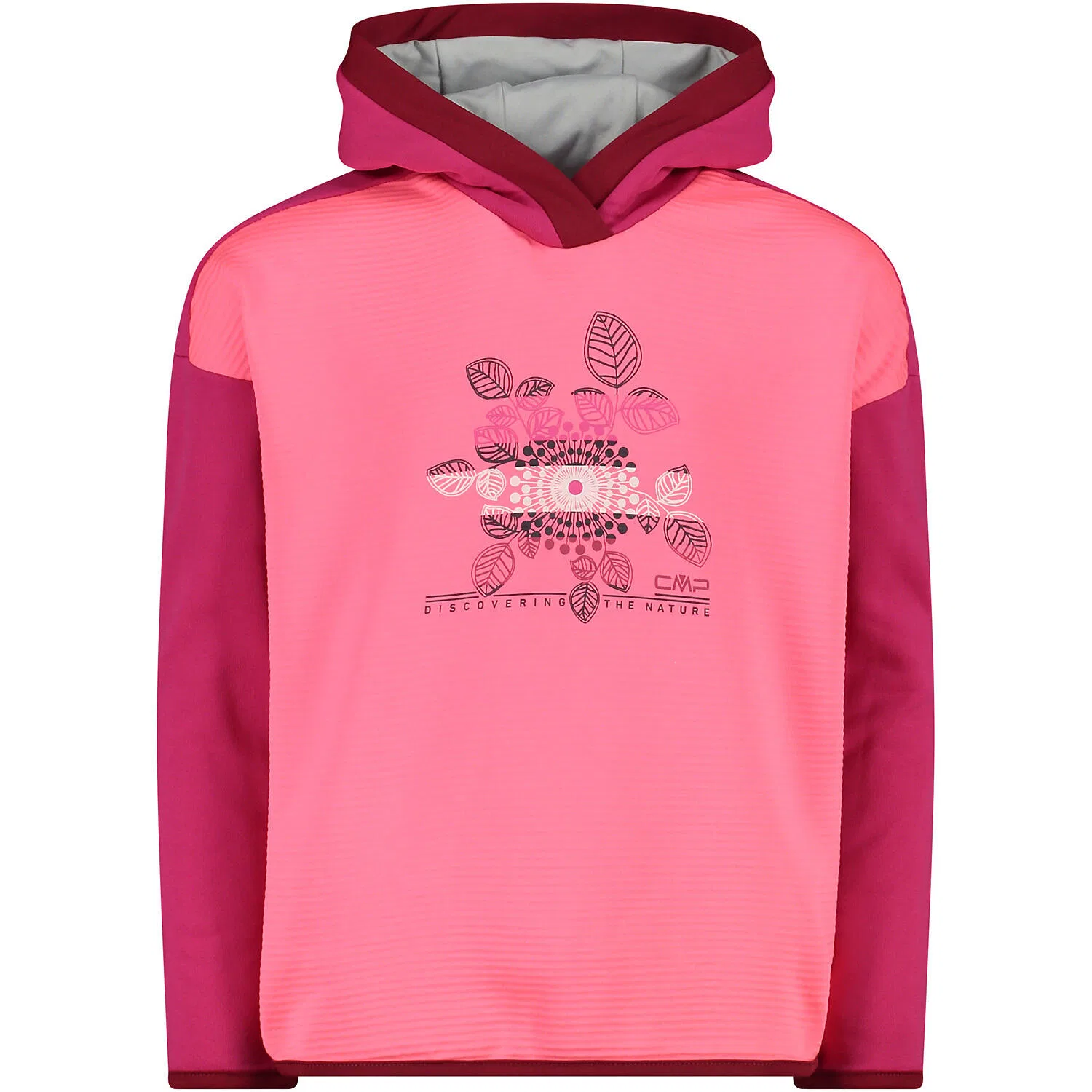 Детское худи с капюшоном из стрейч-ткани GIRLS SWEAT FIX HOOD STRIPES STRETCH PERFORMANCE Cmp, Цвет Weiss Rot Weiss