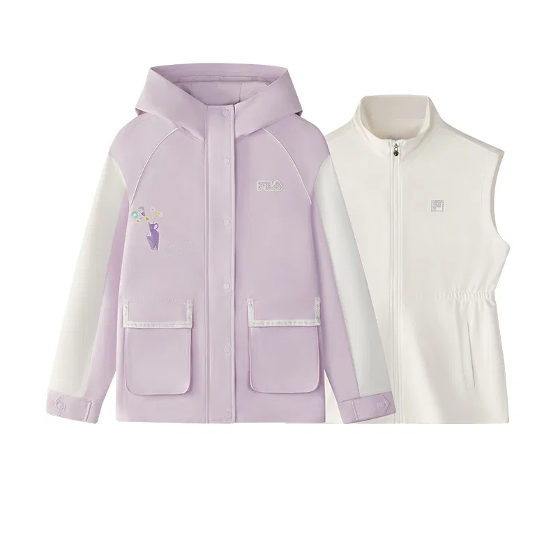 Детское худи с капюшоном с принтом FILA KIDS, Town Fragrance Purple