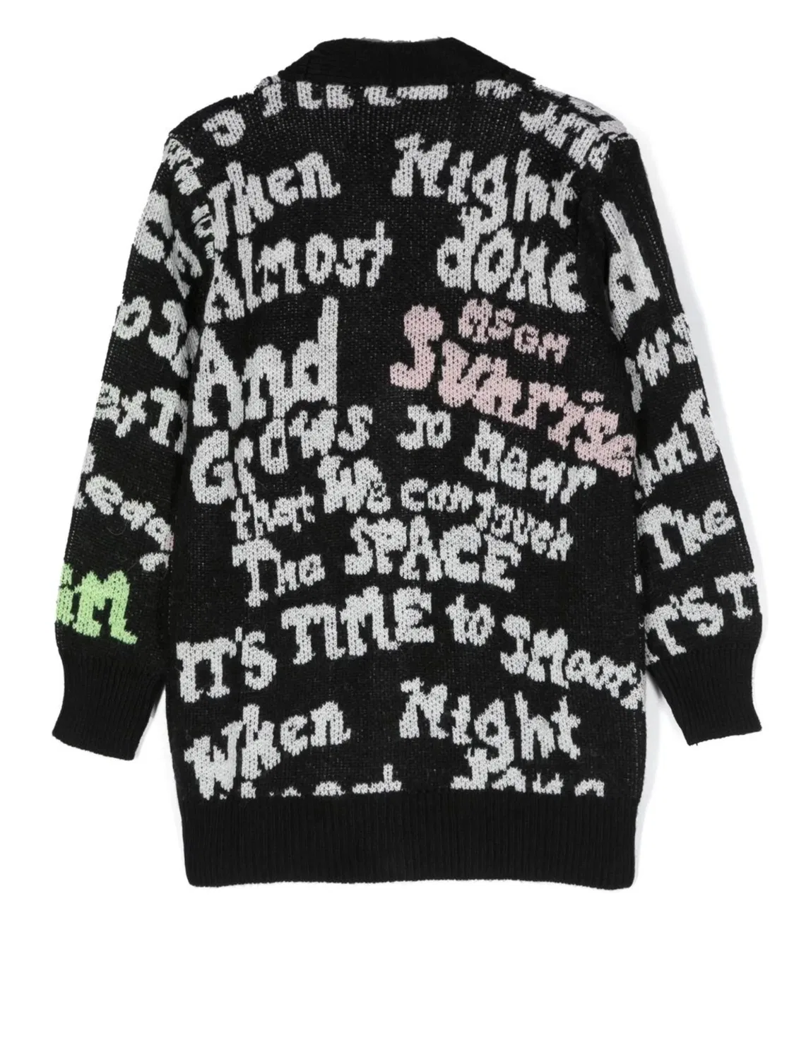 MSGM Кардиган с интарсией - черно-белый — фото 3