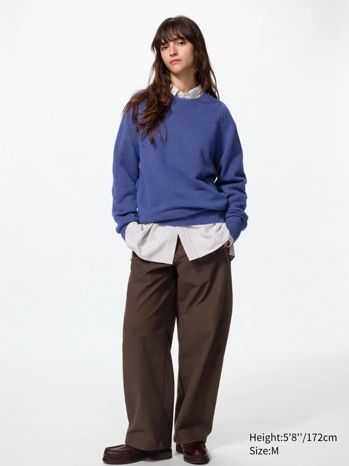 Свитер Uniqlo, из овечьей шерсти, коричневый — фото 4