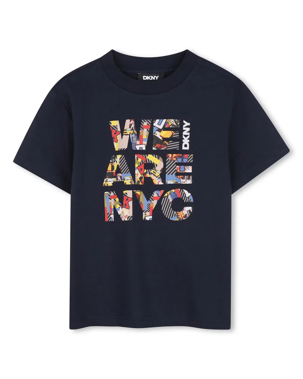 Детская футболка для мальчиков с коротким рукавом с принтом DKNY, Azul Marino