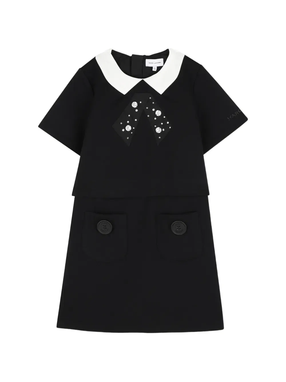 Платье с воротником Питер Пэн и кристаллами Marc Jacobs Kids, черный