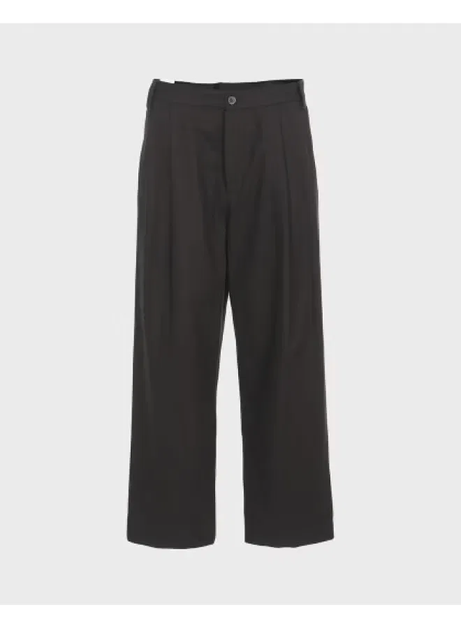 Брюки широкие с дизайнерским акцентом Zara, черный