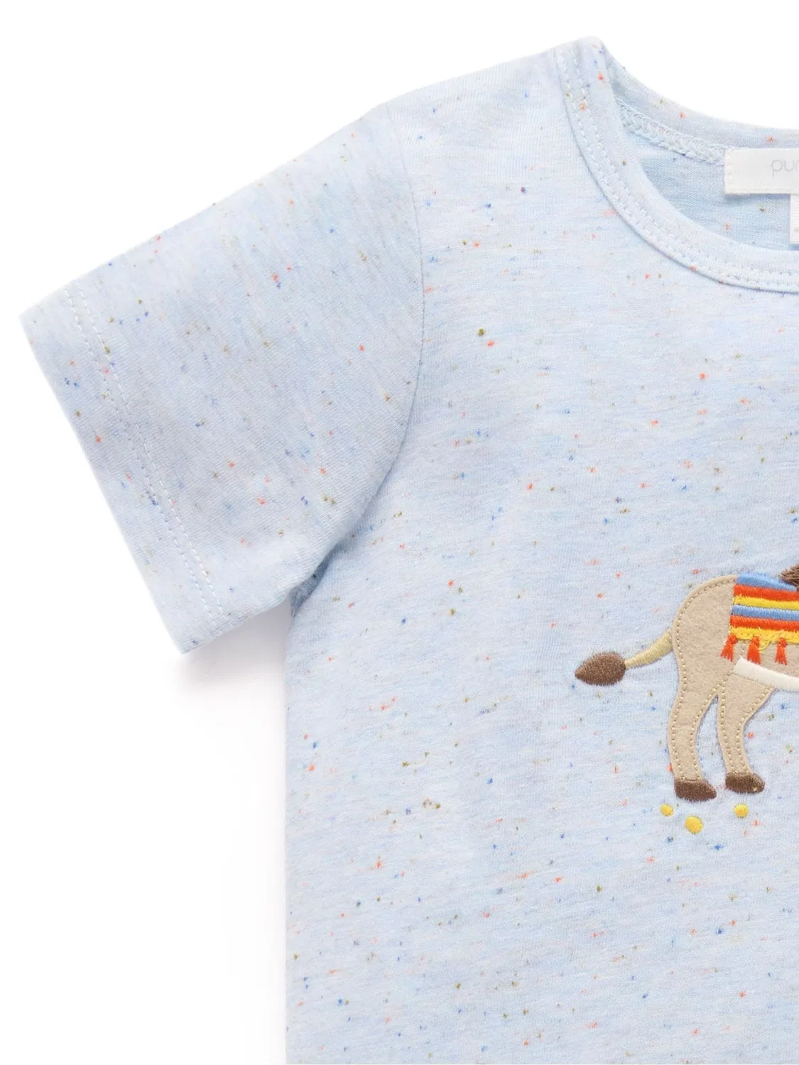 Комплект из футболки и шорт с осликом Purebaby, синий — фото 3