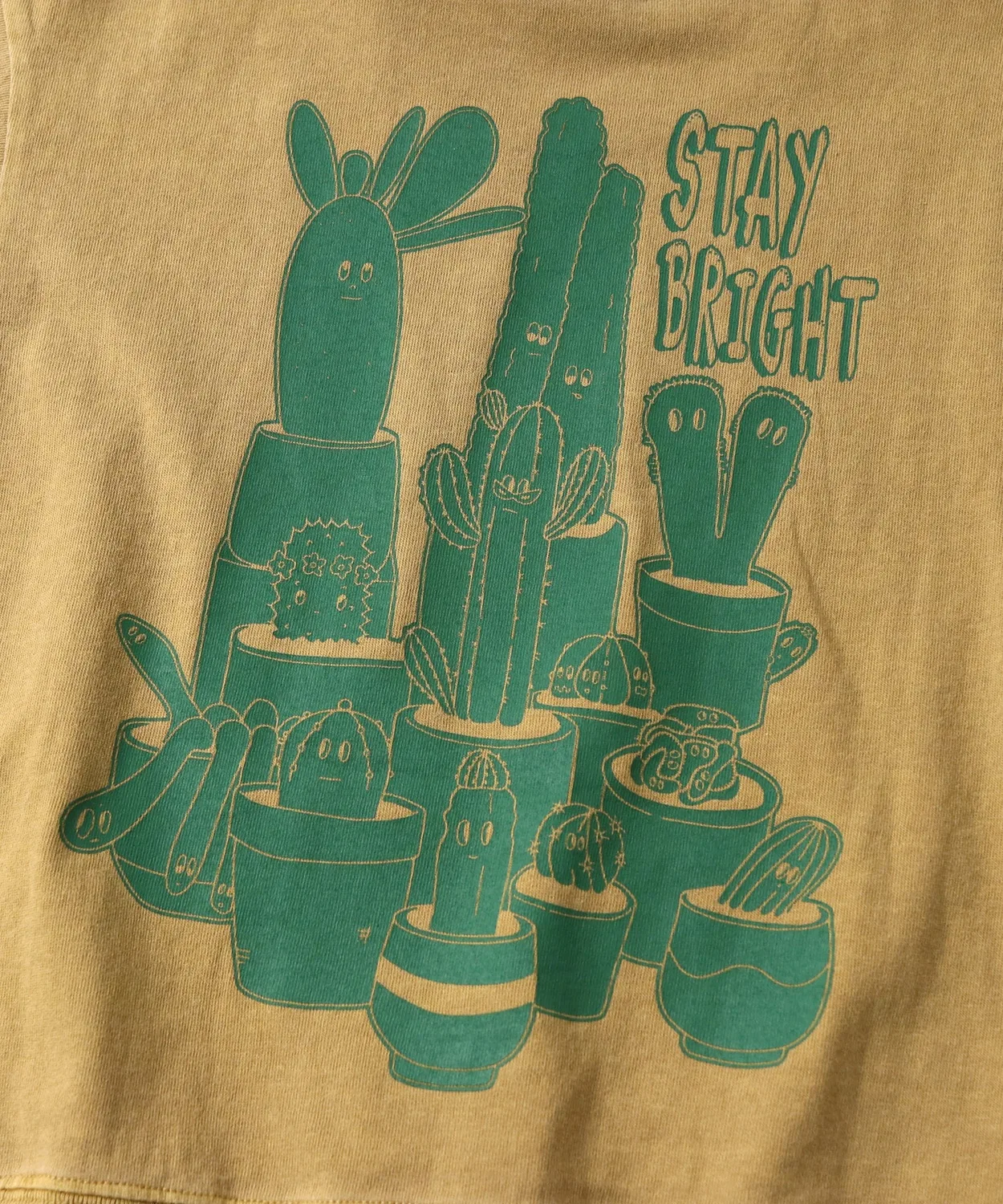 Детская футболка с принтом 6.2oz Pigment Cactus TEE gym master, Mustard — фото 4