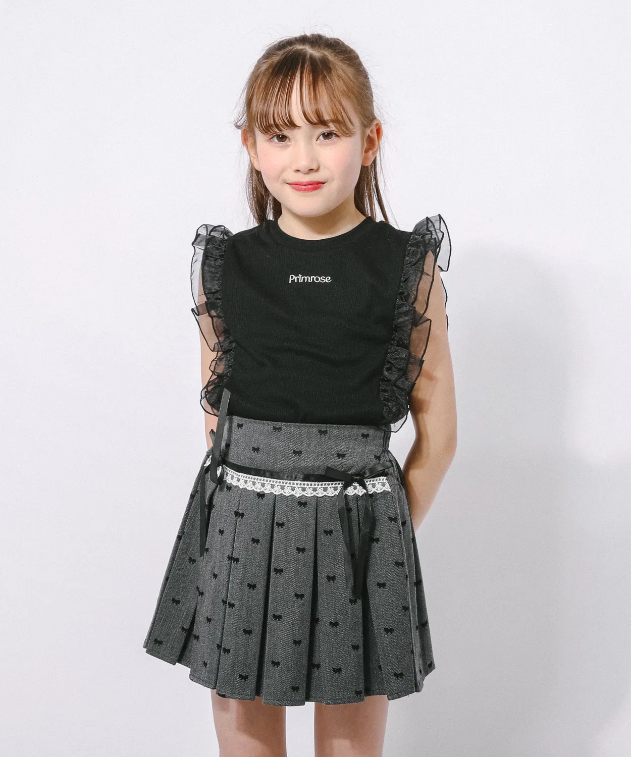 Детский топ без рукавов с фриллами URBAN CHERRY, Black