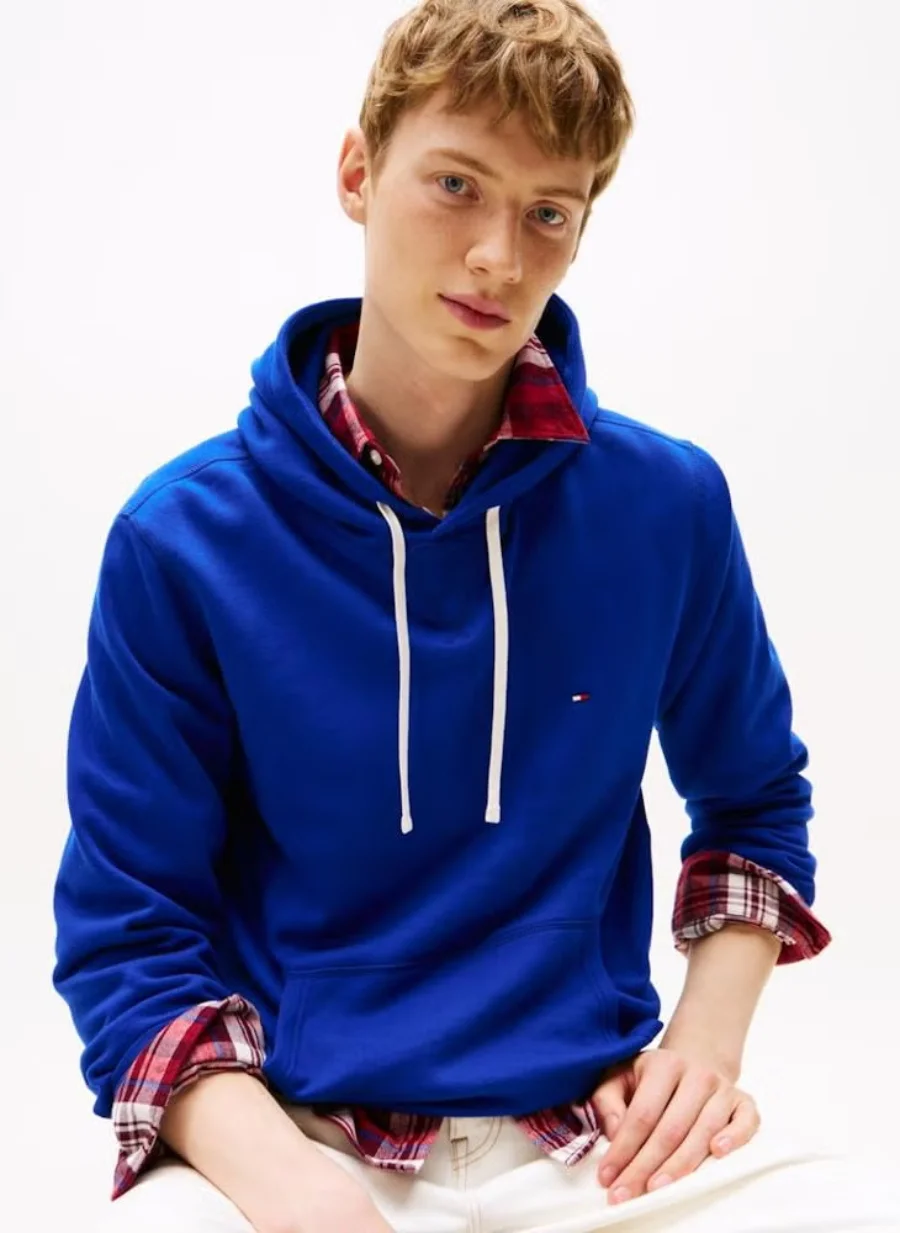 Худи Tommy Hilfiger Essential Pullover, синий — фото 4