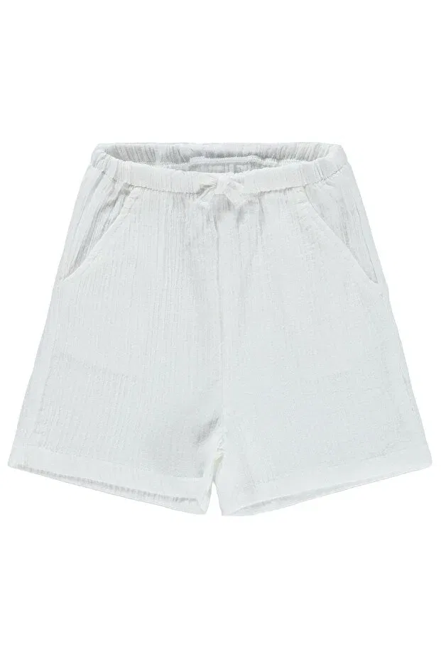 Детские шорты для девочек хлопковые муслиновые Civil Girls, Off White