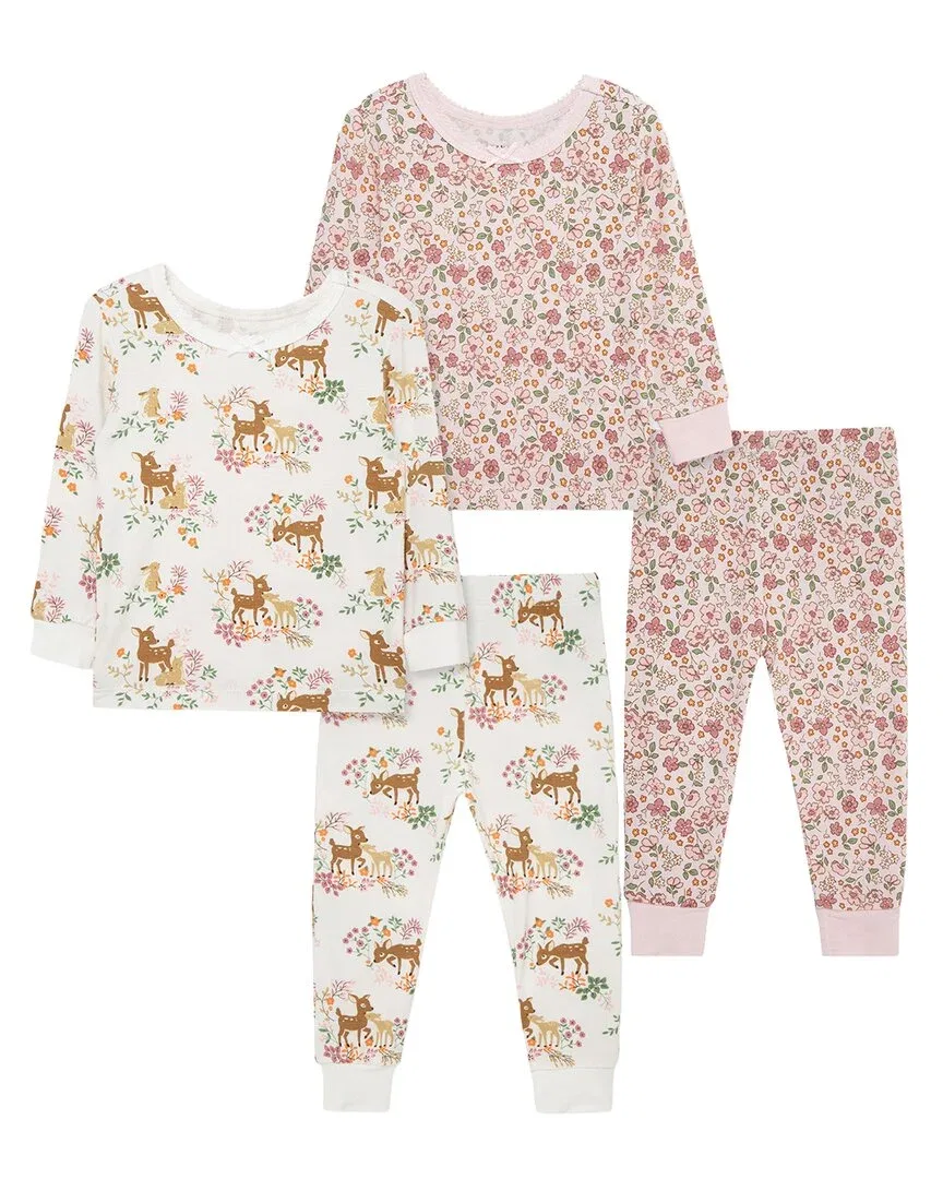 Детский комплект пижамы из бамбука с принтом Woodland Little Me, красный