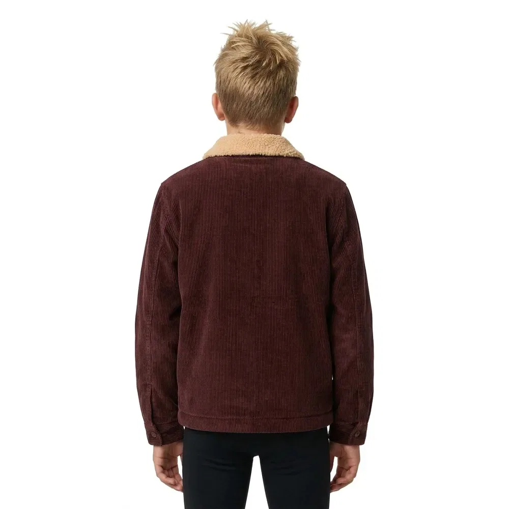 Детская куртка для мальчиков с флисовой подкладкой Quiksilver DNA Sherpa Harrington, Brown — фото 4