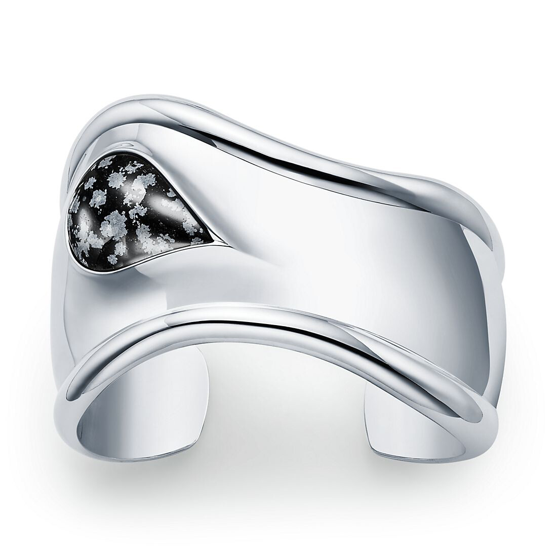 

Браслет Tiffany & Co. Elsa Peretti Small Bone, серебро/ снежный обсидиан