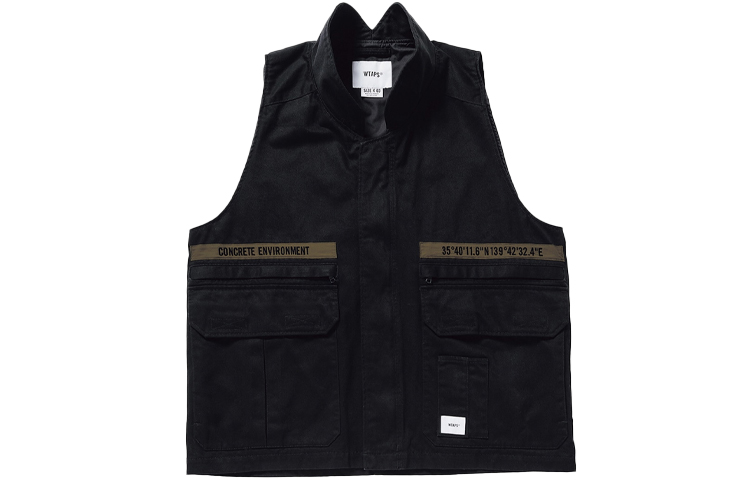 

WTAPS Жилет с воротником стойкой, Black