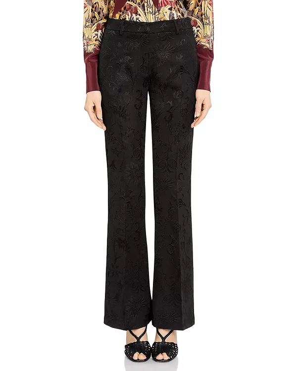 Женские брюки с принтом Floral bootcut pants Etro, черный