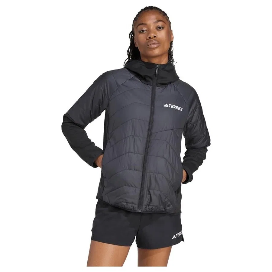 Куртка женская с капюшоном adidas W Multi Hyb Jkt JC5180, Черный — фото 2