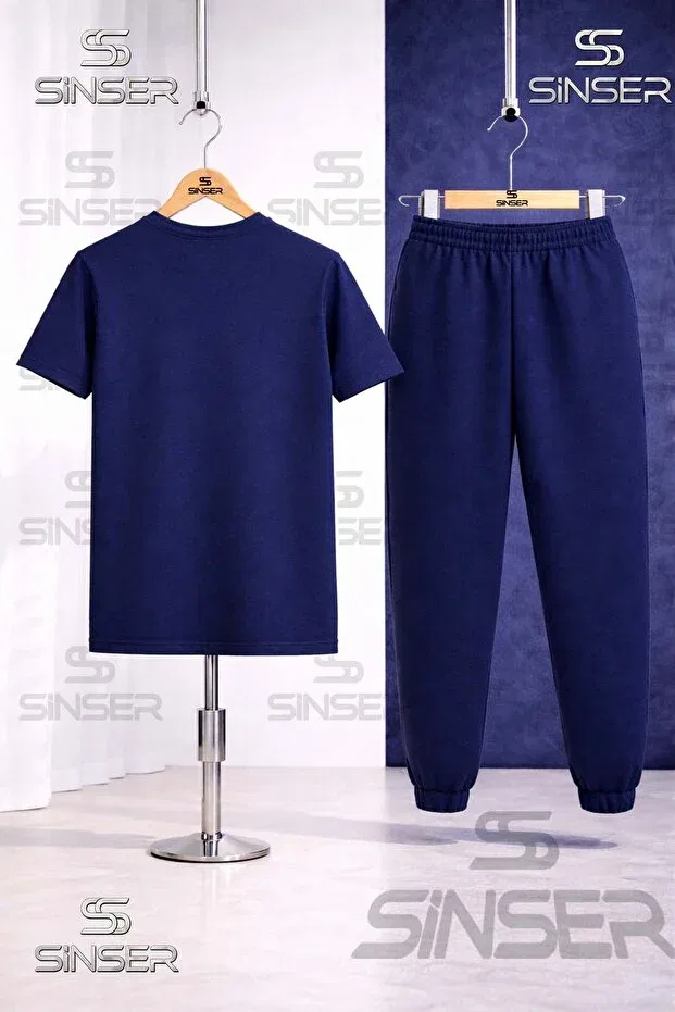 Детский комплект из футболки и брюк с принтом Dare To Start Ss Sinser, Navy Blue — фото 2