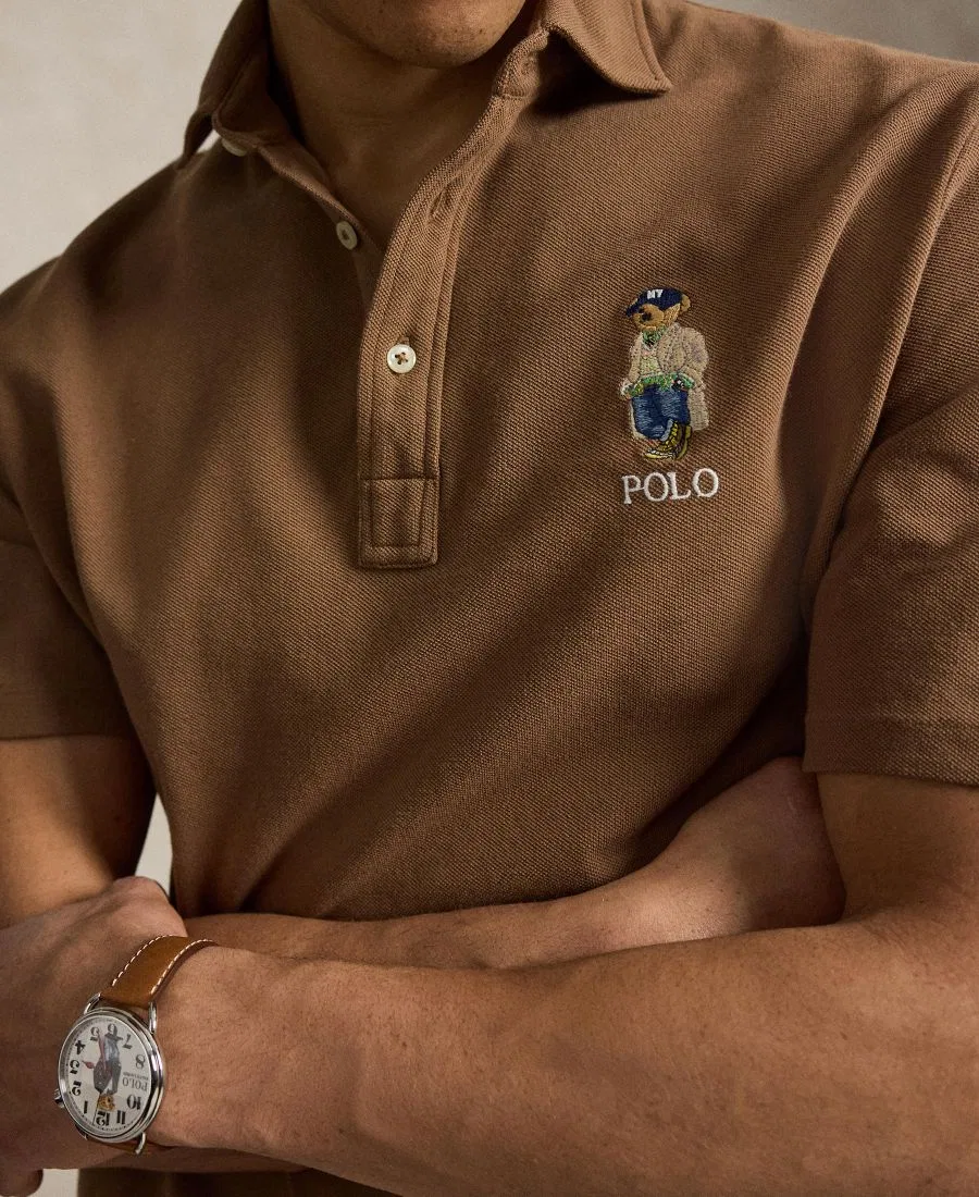 Классическая поло с Polo Bear из хлопка Polo Ralph Lauren, Luggae Brown- Heritage Brown — фото 3