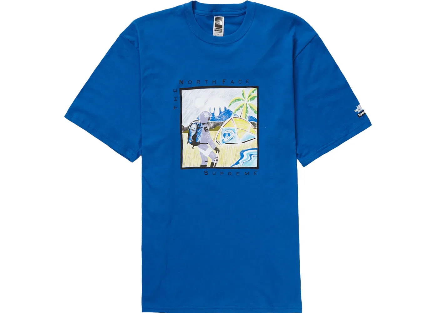 Мужская футболка с принтом Supreme The North Face Sketch, Blue