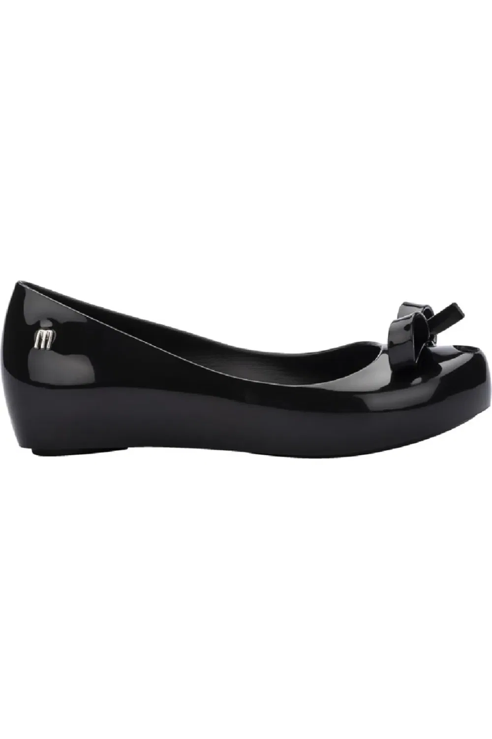 Детские туфли балетки на плоской подошве с бантом Ultragirl Mini Melissa, черный — фото 2