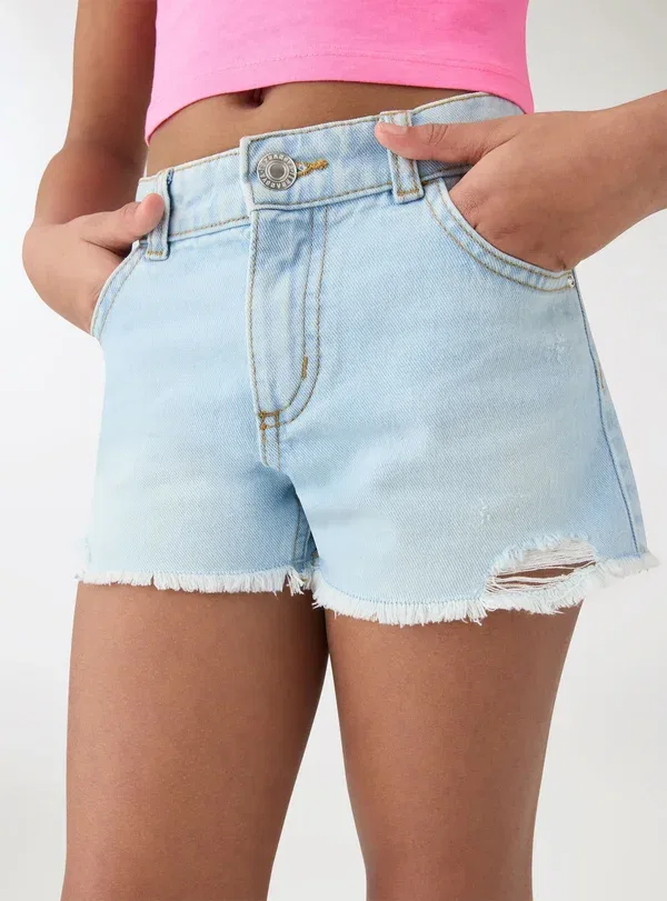 Шорты джинсовые Denim shorts Terranova Denim Chiaro, светло-голубой — фото 4