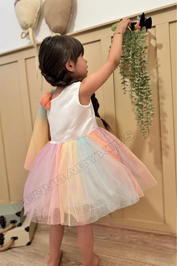 Детское платье для девочек с блестящим принтом Penu Baby Kids, Multicolor — фото 4
