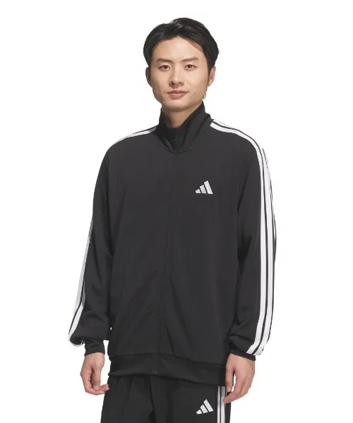Мужской джерси-топ с принтом Три Полоски Adidas, Черный/Белый