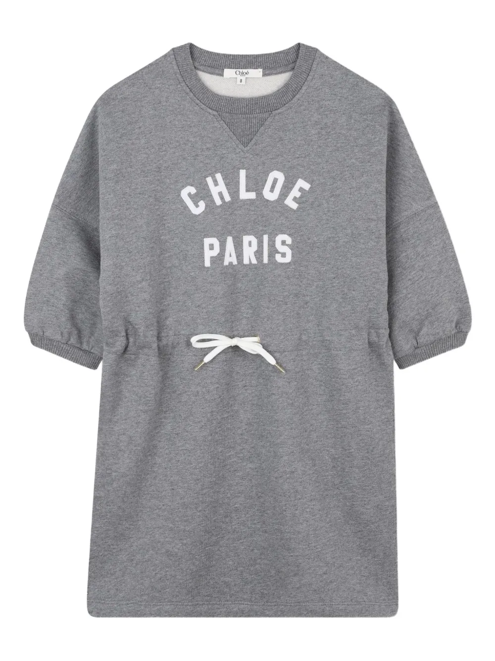 

Платье с кулиской и логотипом Chloé Kids, серый