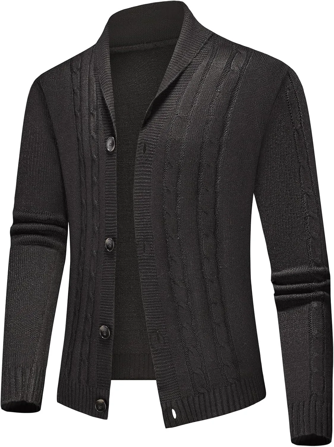 

Мужской кардиган с шальным воротником, Slim Fit, кабельная вязка Lamgool