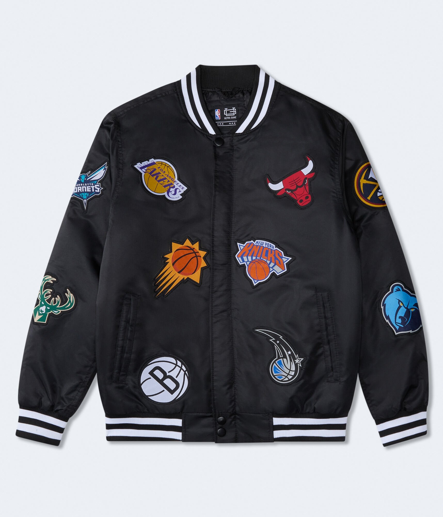 

Куртка-бомбер Aeropostale Nba Team Logos, черный