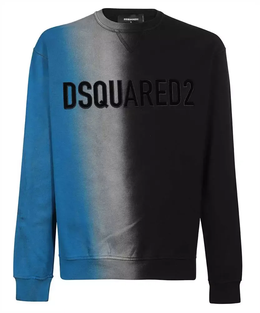 

Винтажная толстовка с тисненым логотипом в технике тай-дай Dsquared2, синий