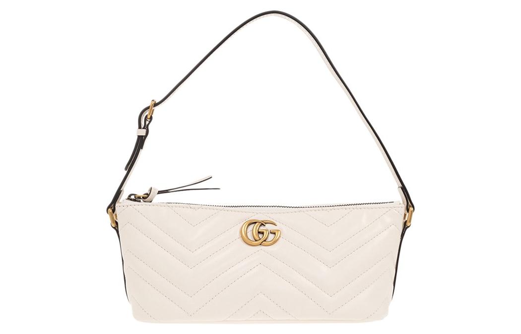 

GUCCI Сумка GG Marmont кожаная женская белая через плечо