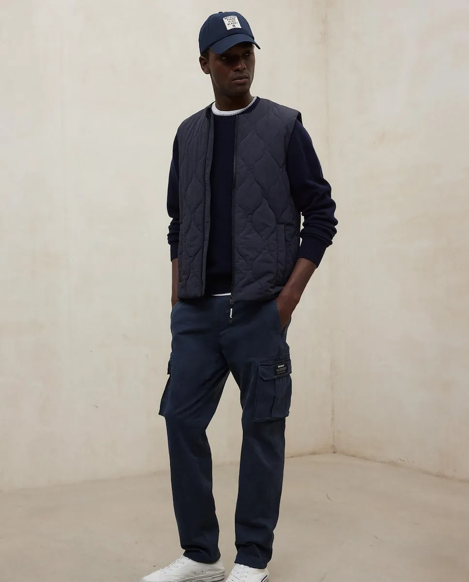 

Мужская жилетка с застежкой на молнии и боковыми карманами Ecoalf, синий