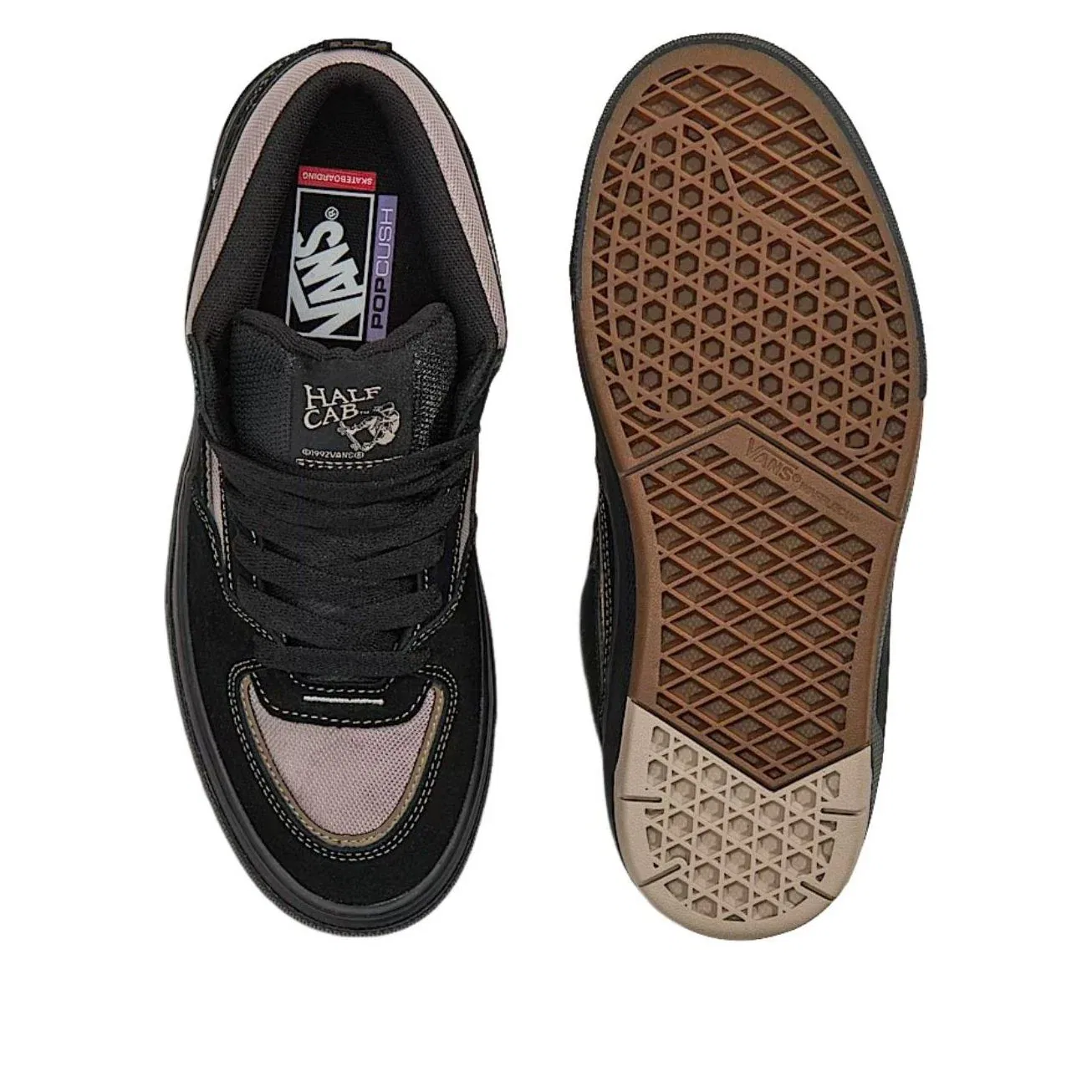 Кеды Vans Skate Half Cab Wafflecup 'Black Peyote Beige' VN000D9ZOUK, черный — фото 3